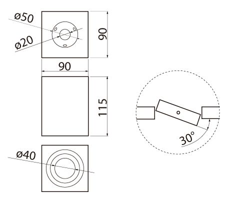 dimensions supports de surface basculant carré