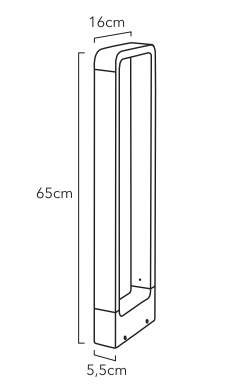 Borne métallique extérieure 10W dimensions