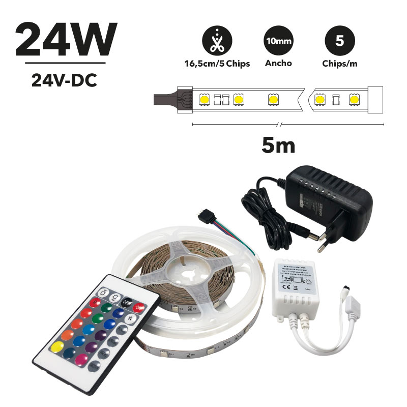 Cordon d'alimentation avec interrupteur pour ruban LED 12W/24V