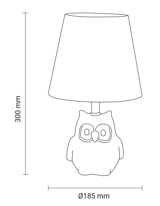 dimensions lampe de chevet hibou