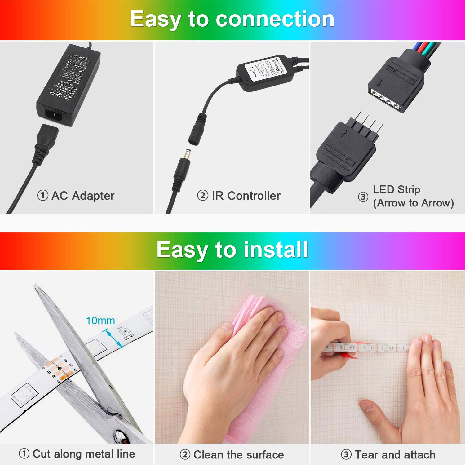 installation simple bandeau led rgb