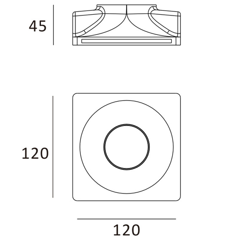 dimensions support plâtre LED Gu10