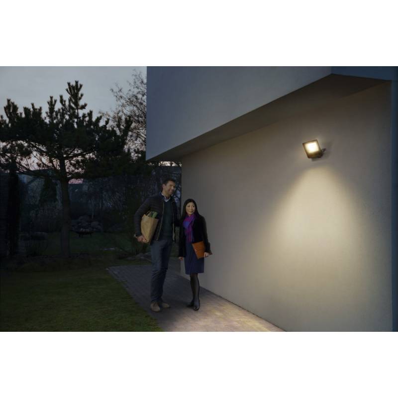 LEDVANCE Éclairage extérieur intelligent à LED avec technologie WiFi,  projecteurs pour l'extérieur, couleurs RVB modifiables, 20W, en aluminium  gris