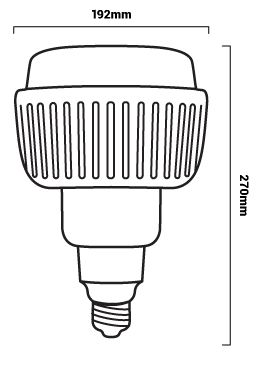 taille ampoule industrielle 100w