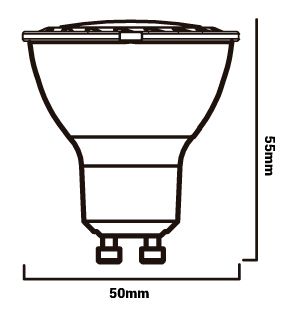 dimensions ampoule LED Gu10