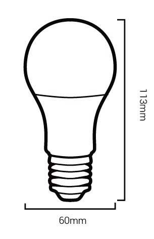 dimensions ampoule led E27 dimmable