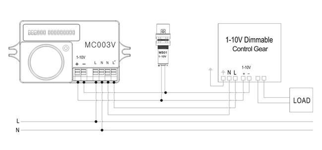 Schéma connexion détecteur de mouvement + crépusculaire