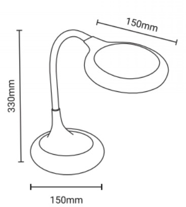 lampe de table loupe CCT 8W dimensions