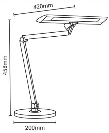 Lampe de table LED 12w  CCT dimensions