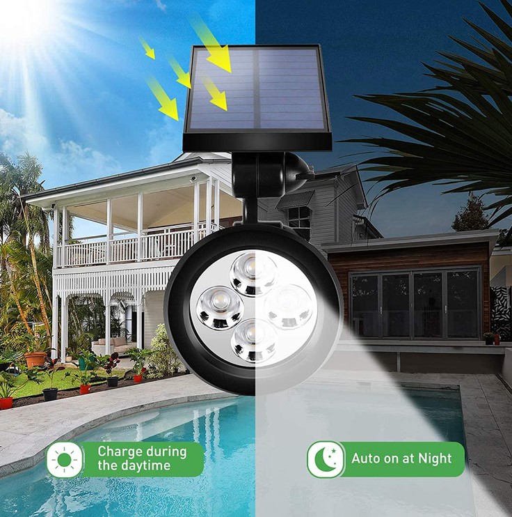 spot avec panneau solaire intégré