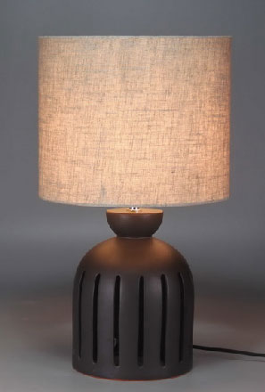 Lampe de chevet céramique noire