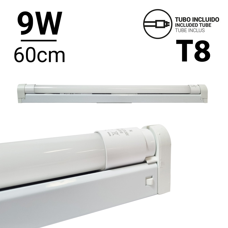 Kit tube LED + réglette T8 60cm