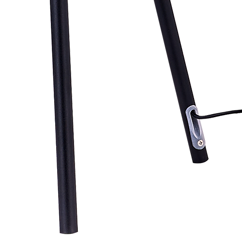 détails lampe sur pieds noire 