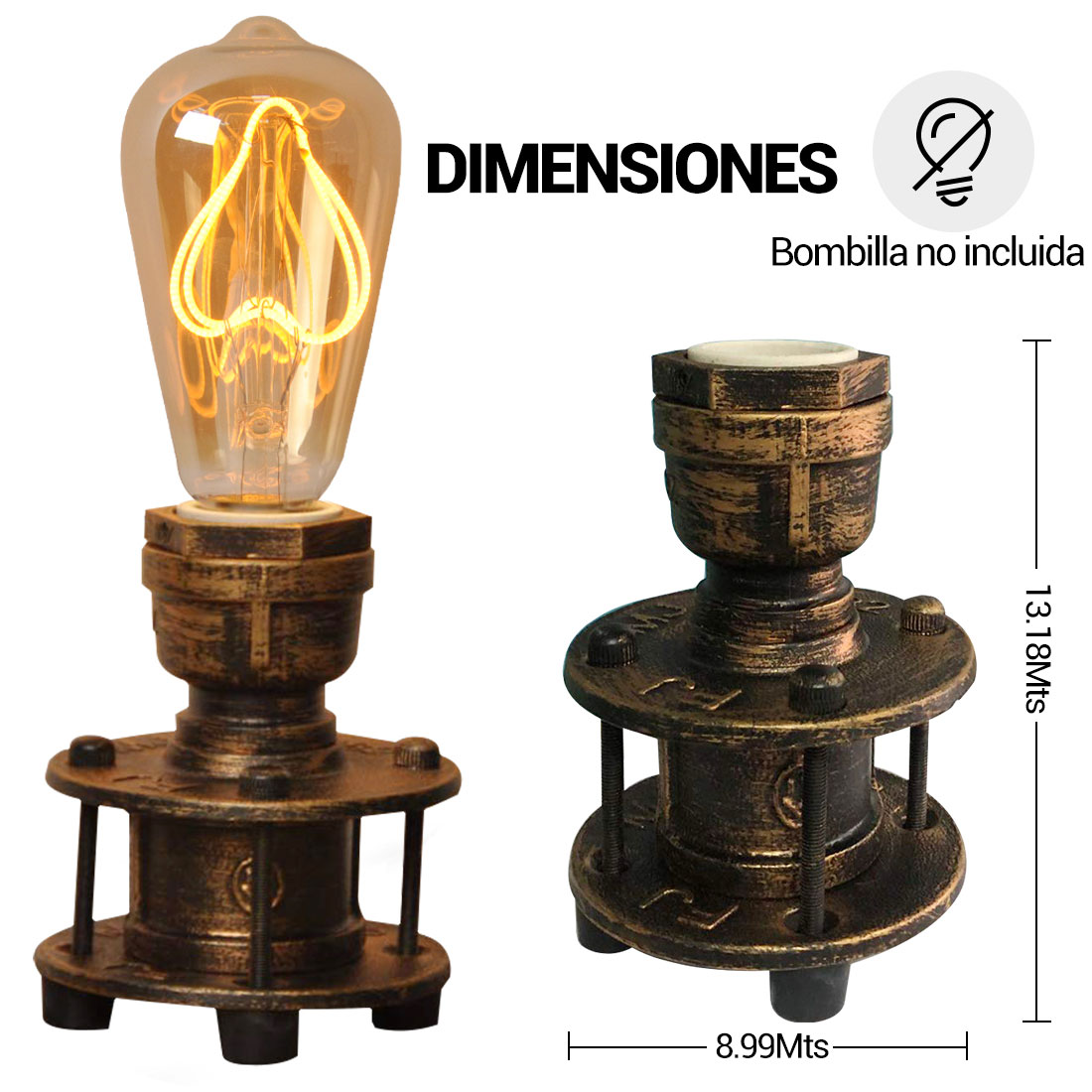 Lampe de table Bronce dimensions