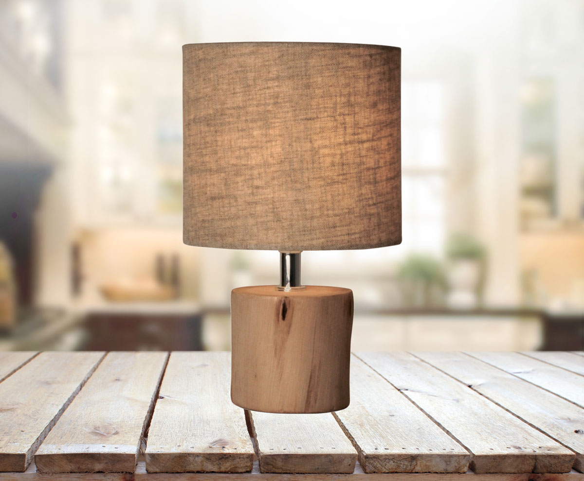 Lampe originale bois E14