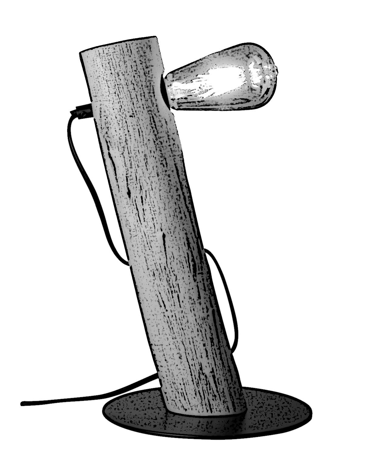 lampe de table originale en bois 