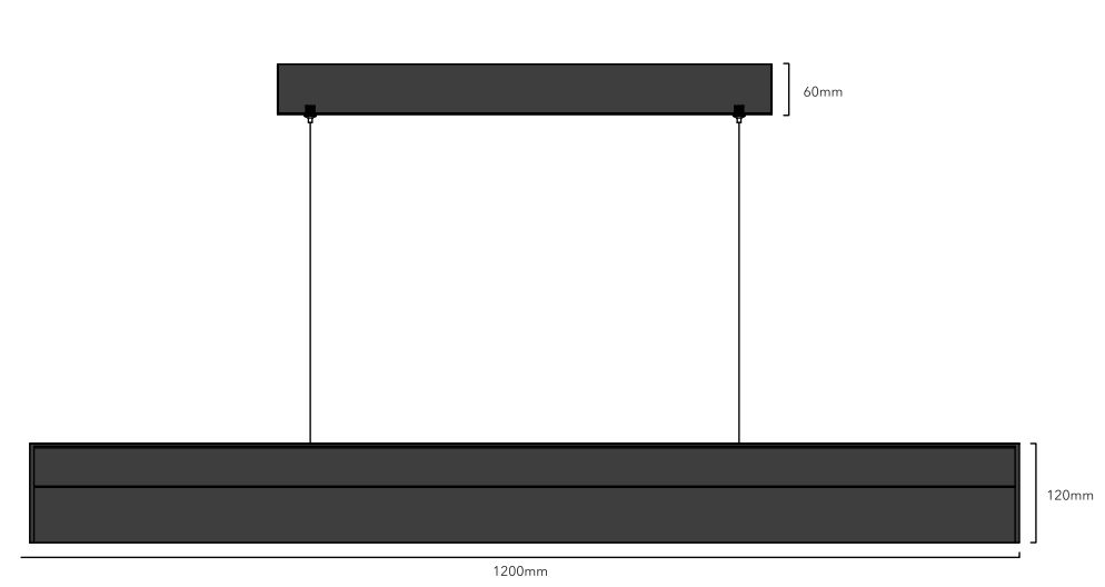 Suspension LED ultra slim 120cm dimensions