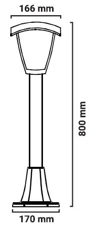 dimensions lampadaire solaire jardin