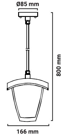 Suspension extérieur sodas E27 dimensions 