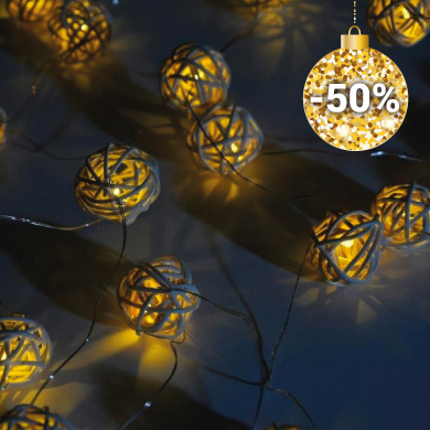 Guirlande LED en osier