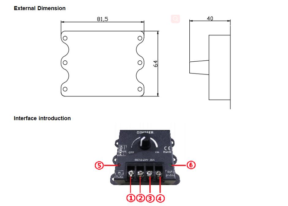 dimensions variateur intensité fréquence