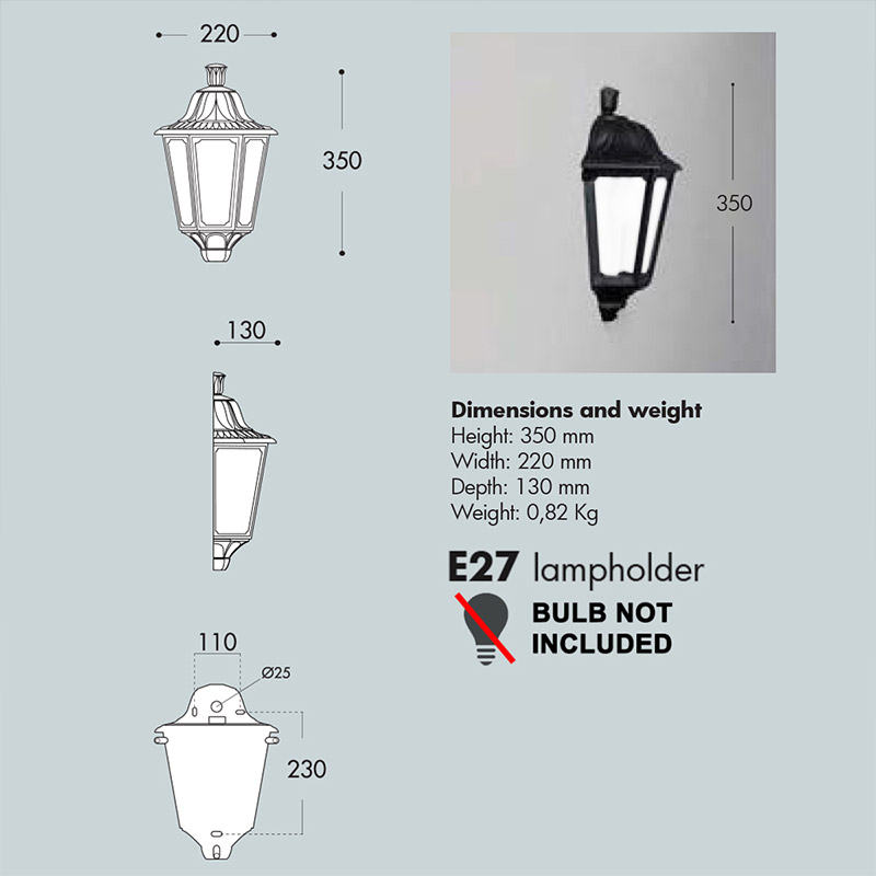 Applique extérieur design lanterne lampe plot terrasses lampe ALU | Meine  Lampe