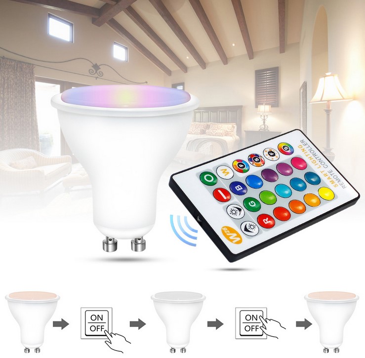 Ampoule LED sans fil AGL Couleurs avec télécommande – GU10