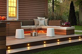 balises encastrables blanc chaud terrasse