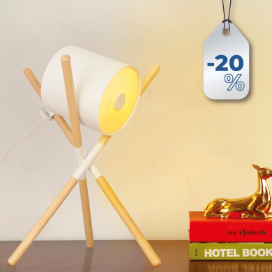 Lampe sur pied en bois