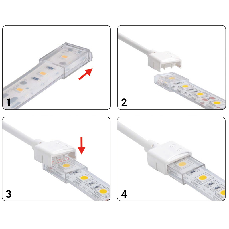 12 Pcs Connecteur Ruban Led 2 Broches Connecteur Led Sans Soudure