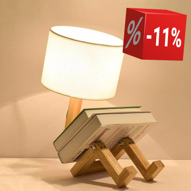 Lampe de table articulée en bois