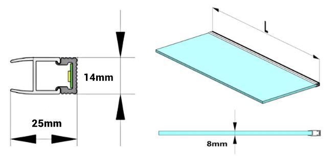 profilé aluminium verre