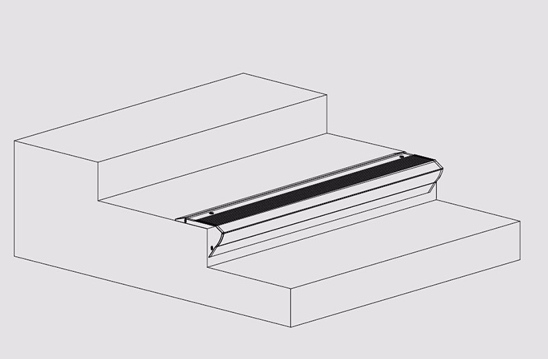 Profil d'escalier en aluminium 65X27.5mm - Eclairage d'escalier