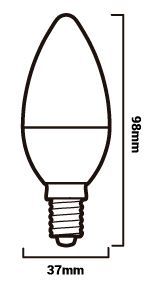 dimensions ampoule led bougie e14
