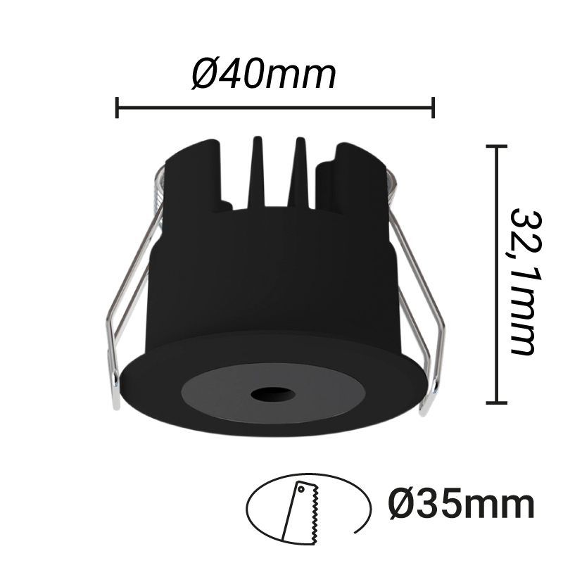 Mini spot encastrable 3W éclairage 25W compact