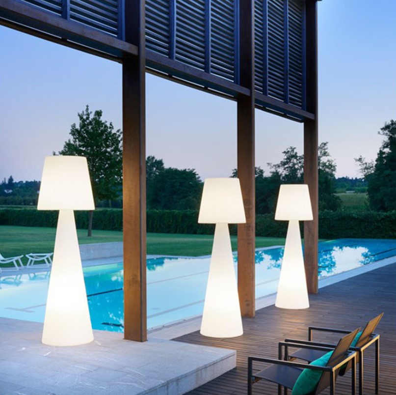 LED Lampadaire Exterieur Sur Pied RGB Terrasse, Lampe De Sol