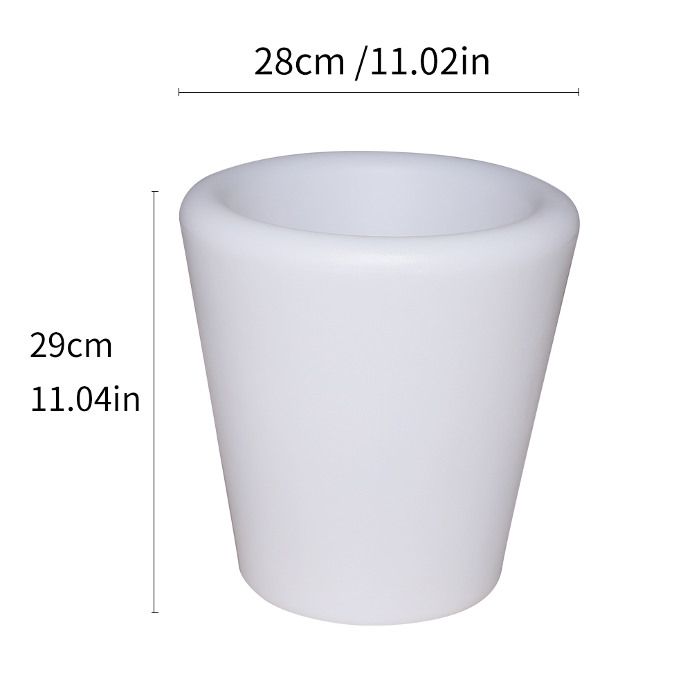 dimensions cache pot LED