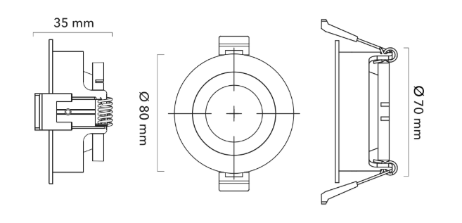 dimensions support gu10 anti-blouissement