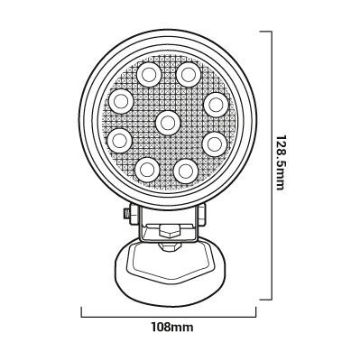 dimensions spot led machine bateau auto angle ouvert