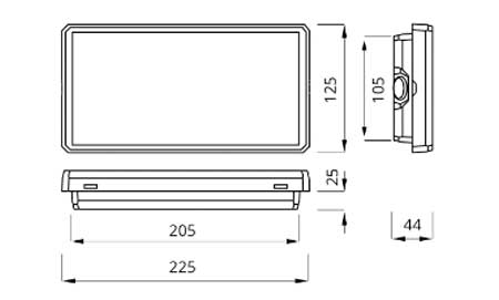 luminaire de secours dimensions