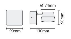 Applique LED Samba dimensions