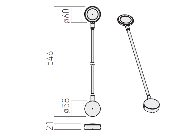 Liseuse chicago 2 dimensions