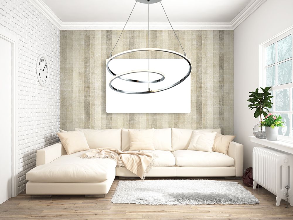 lampe suspendue métal chromé salon