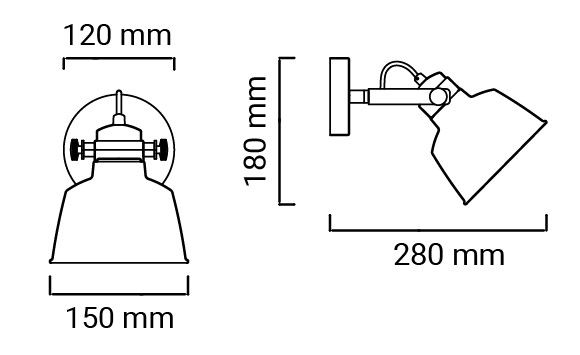 Applique murale orientable couleur