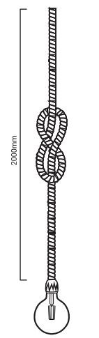 Suspension chanvre Rope E27 dimensions