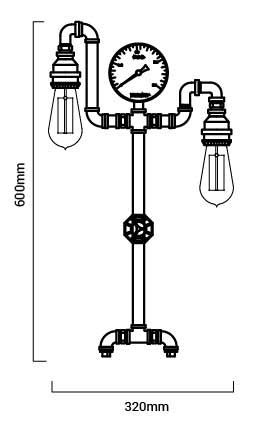 dimensions lampe de table copper