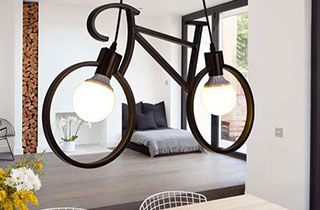 lampe forme bicyclette 2 douilles E27