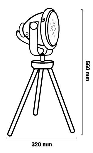 Luminaire trépied dimensions