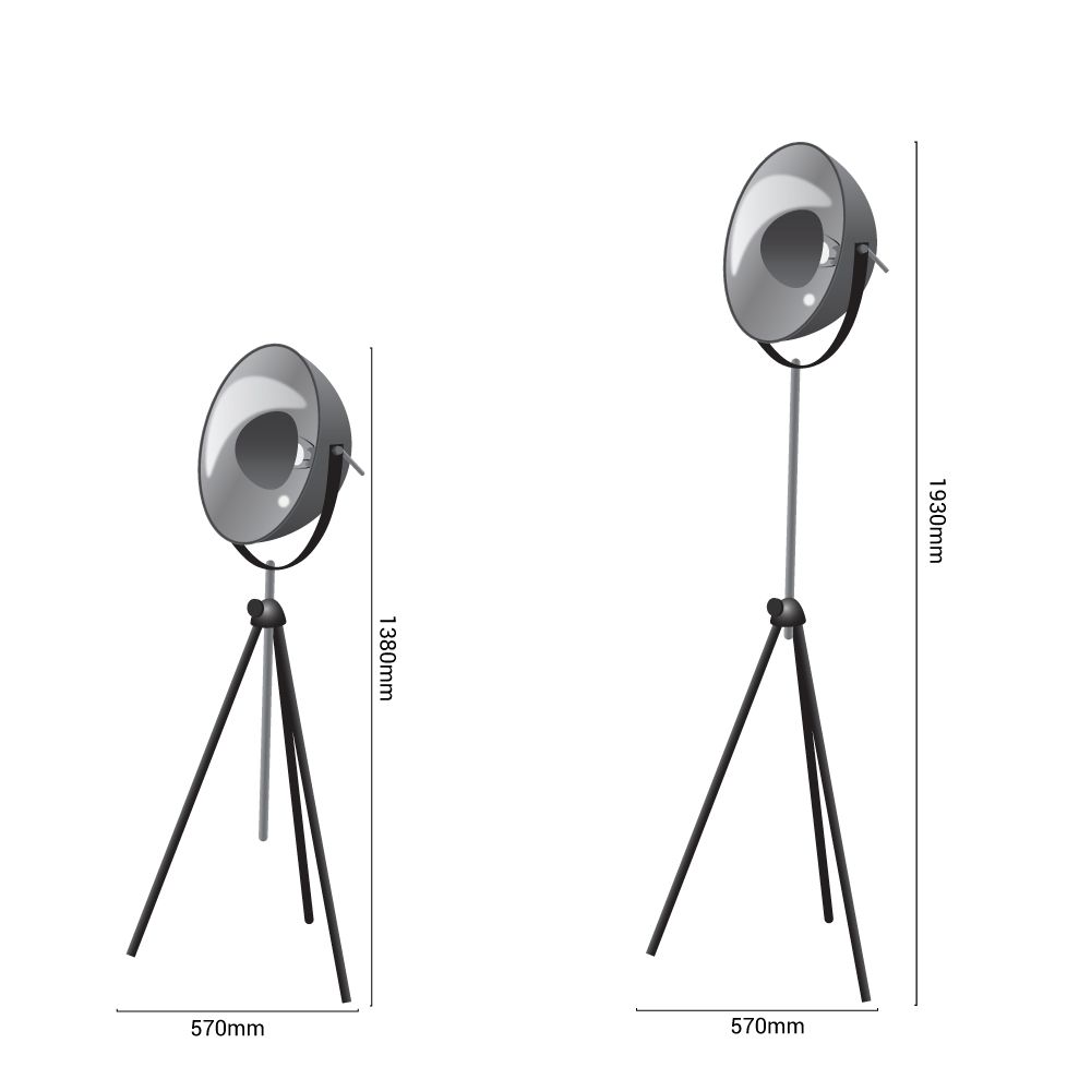 lampe trépied design dimensions