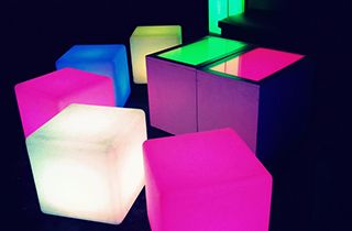cube LED lumineux couleurs